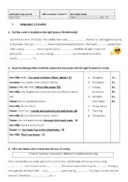English Worksheet: 7th form test 