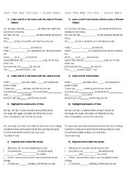 English Worksheet: Song Worksheet: Just The Way You Are by Bruno Mars
