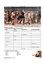 English Worksheet: The patriot - opening scenes