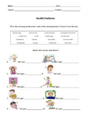 English Worksheet: Health Problems