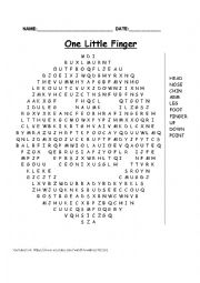 English Worksheet: One Little Finger