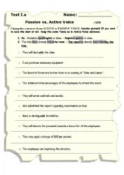 English Worksheet: Test on Passive Voice - Business English