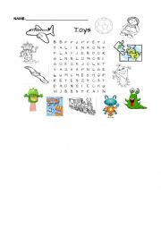 English Worksheet: Toys - wordsearch