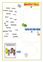 English Worksheet: Days Months Seasons