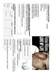 English Worksheet: Robbie Williams - Love my life