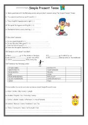 English Worksheet: Simple Present Tense