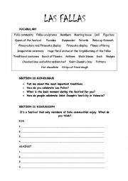 English Worksheet: FALLAS SPEAKING (PTE exam practice)