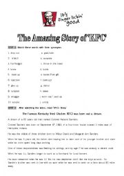 English Worksheet: THE AMAZING STORY OF KFC The man behind the company