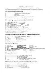 English Worksheet: Grammar Test