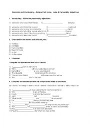 English Worksheet: Grammar and Vocabulary Test