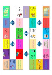English Worksheet: Past Continuous board game