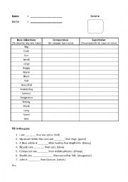 English Worksheet: list of comparative and superlative adjective 