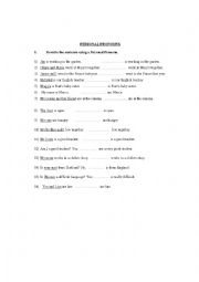 English Worksheet: personal pronouns