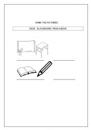 English Worksheet: School Objects