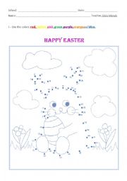 English Worksheet: Bunny Easter and Colors