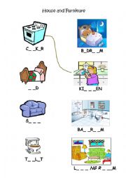 English Worksheet: Rooms and furniture