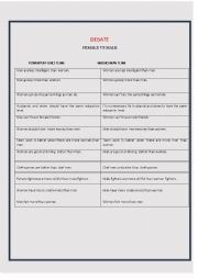 English Worksheet: Sex war