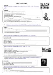 English Worksheet: Black History webquest