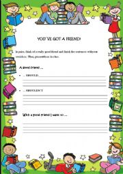 English Worksheet: You`ve got a friend!