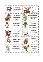 English Worksheet: Motivation stickers for Christmas