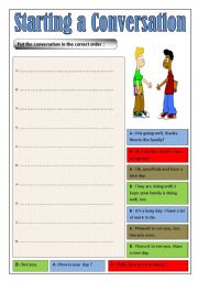 English Worksheet: starting a conversation