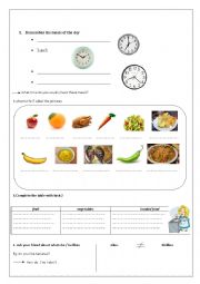 English Worksheet: food nd meals