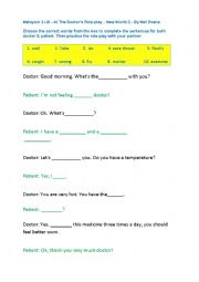 English Worksheet: At the Doctors role-play