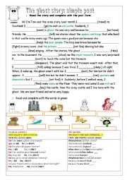 English Worksheet: A ghost story