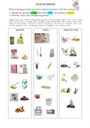 English Worksheet: Cooking basics