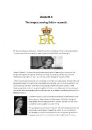 English Worksheet: Elizabeth II. Listening