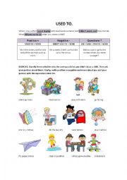 English Worksheet: used to