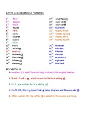 ORDINAL NUMBERS AND DATES