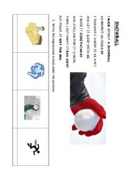 English Worksheet: SNOWBALL POEM