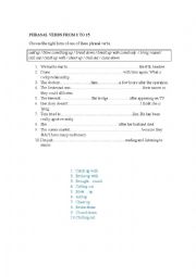 English Worksheet: FCE phrasal verbs with answers 1