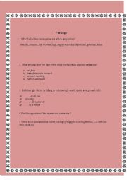 English Worksheet: Adjectives describing moods and feelings