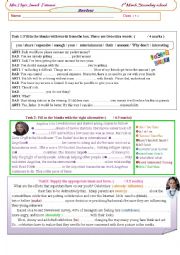 English Worksheet: review (for intermediate pupils)