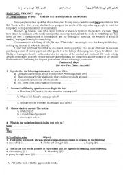 English Worksheet: exam safety first