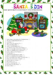 English Worksheet: Santas den