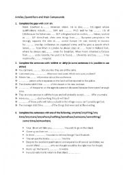 Articles,Quantifiers and their compounds