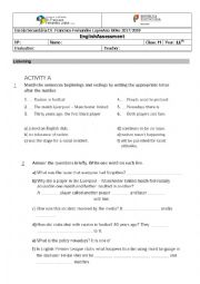 English Worksheet: Written test on racism