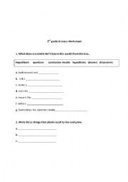 English Worksheet: Science plants worksheet