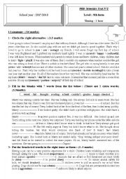 English Worksheet: mid - semester test n2 9th form