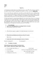 English Worksheet: tests in reading language and writing