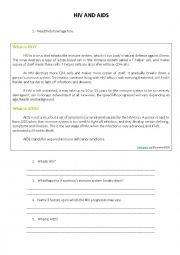 HIV AND AIDS WORKSHEET