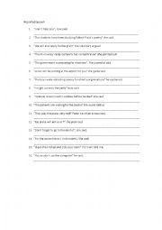 English Worksheet: RELATIVE REPHRASINGS