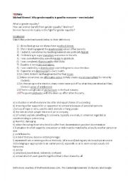 English Worksheet: Michael Kimmel TED talk: Why gender equality is good for everyone - men included