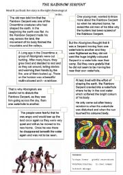 English Worksheet: the rainbow serpent
