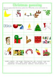 English Worksheet: Christmas guessing