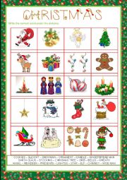 English Worksheet: Christmas pictionary