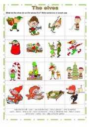 English Worksheet: Christmas - What did the elves do on Christmas Eve?